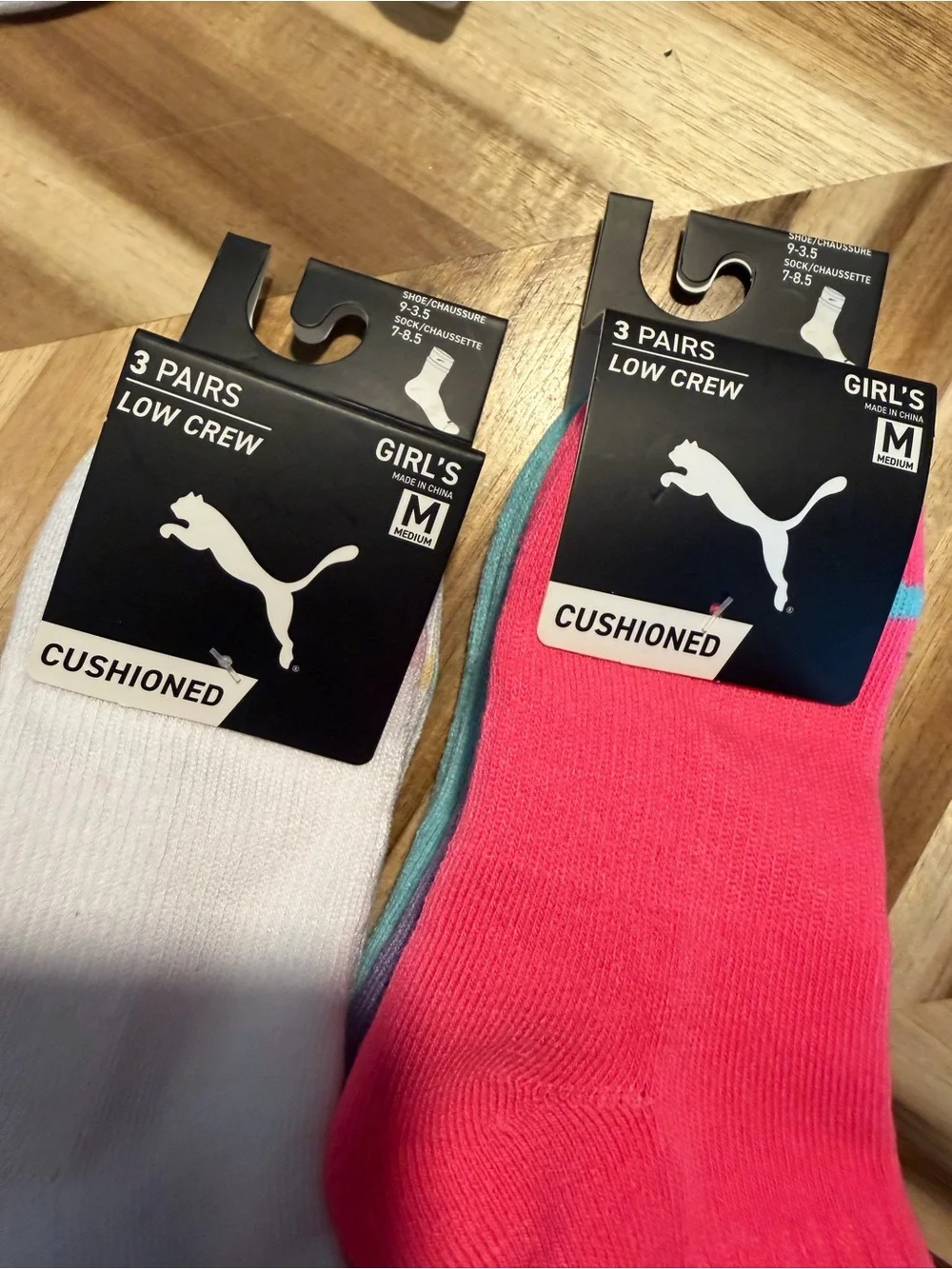 Puma Girls' Low Crew Socks -(3-Pack) x 2